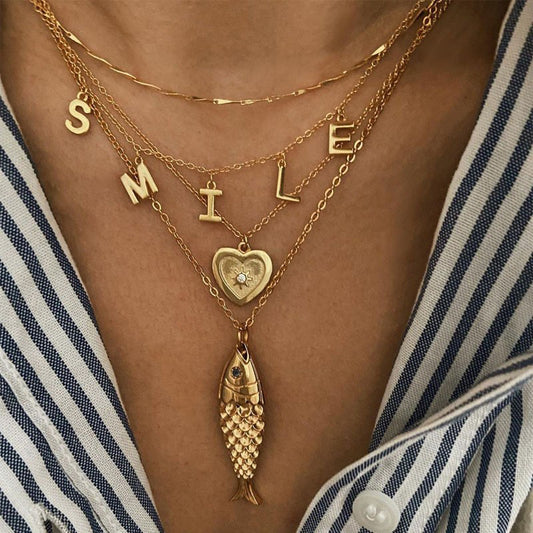 Golden Koi Pendant Necklace
